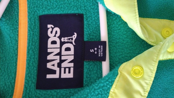 Bright Fleece jacket by Lands End Mint Green winter snow spring - Picture 4 of 4